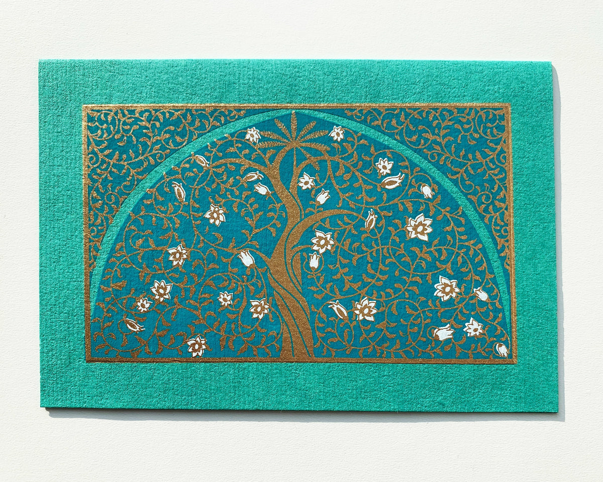 Tree of Abundance - Blank Cards Set of 5 Multi-colored cards with 5 Vanilla Envelopes, Ethnic, Thank You Cards, Invitation Cards